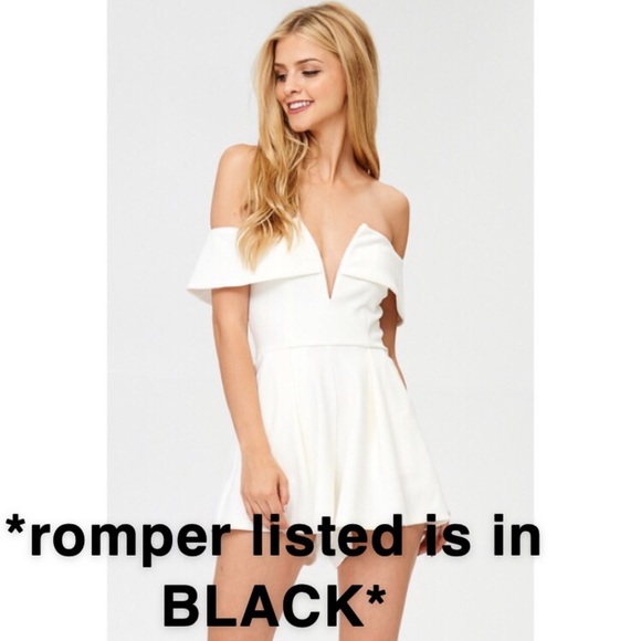 NWT Off the Shoulder Romper (BLACK) - Picture 5 of 8
